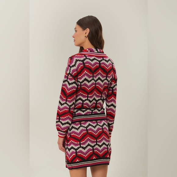 FARM RIO Multicolor Ombre Heart Knit Mini Skirt - Picture 3 of 3